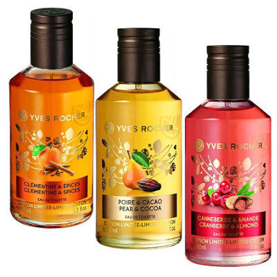 Clementine & Epices, Poire & Cacao и Canneberge & Amande от Yves Rocher