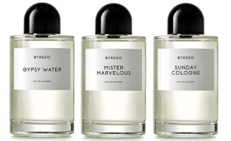 Gypsy Water Eau de Cologne, Sunday Cologne Eau de Cologne и Mister Marvelous Eau de Cologne от Byredo