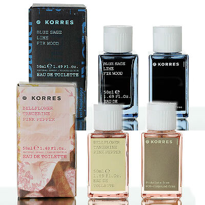 Bellflower, Tangerine & Pink Pepper и Blue Sage, Lime & Fir Wood от Korres