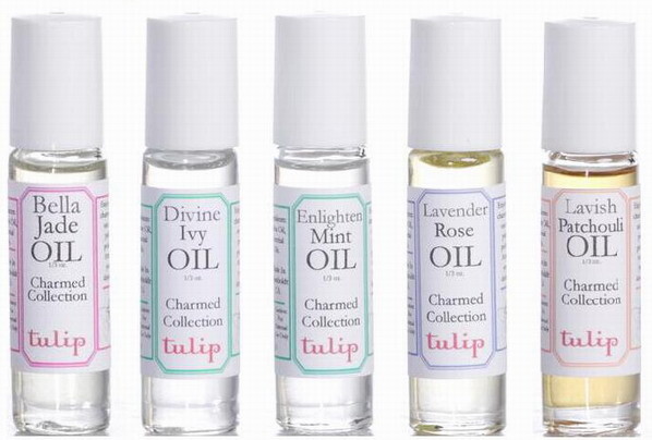 Bella Jade Oil, Divine Ivy Oil, Enlighten Mint Oil, Lavender Rose Oil и Lavish Patchouli Oil от Tulip