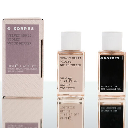 Velvet Orris Violet White Pepper и Mountain Pepper Bergamot Coriander от Korres