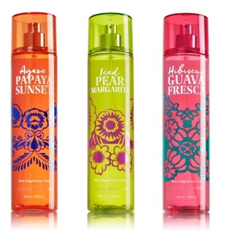 Agave Papaya Sunset, Iced Pear Margarita и Hibiscus Guava Fresca от Bath and Body Works