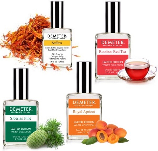 Saffron, Siberian Pine, Royal Apricot и Rooibos Red Tea от Demeter Fragrance